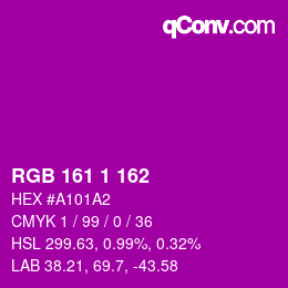 颜色代码: RGB 161 1 162 | qconv.com