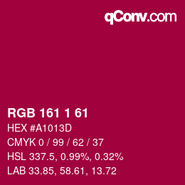 颜色代码: RGB 161 1 61 | qconv.com