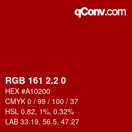カラーコード: RGB 161 2.2 0 | qconv.com