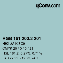 カラーコード: RGB 161 200.2 201 | qconv.com