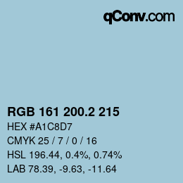 カラーコード: RGB 161 200.2 215 | qconv.com