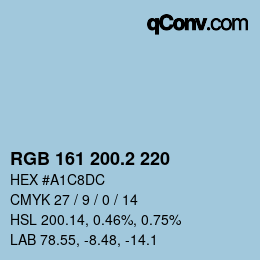カラーコード: RGB 161 200.2 220 | qconv.com