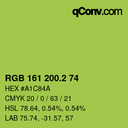 カラーコード: RGB 161 200.2 74 | qconv.com