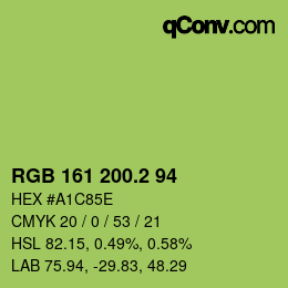 カラーコード: RGB 161 200.2 94 | qconv.com