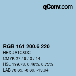 カラーコード: RGB 161 200.6 220 | qconv.com