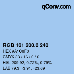 カラーコード: RGB 161 200.6 240 | qconv.com