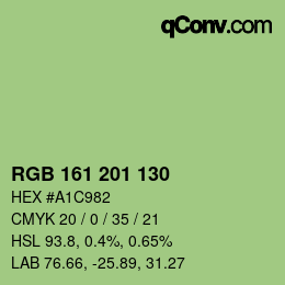 Color code: RGB 161 201 130 | qconv.com