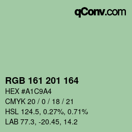 Color code: RGB 161 201 164 | qconv.com