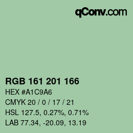 Color code: RGB 161 201 166 | qconv.com