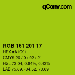 Color code: RGB 161 201 17 | qconv.com