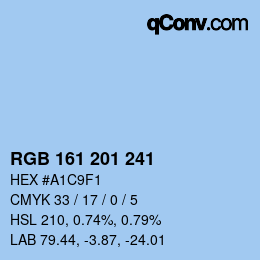 カラーコード: RGB 161 201 241 | qconv.com