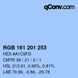 カラーコード: RGB 161 201 253 | qconv.com