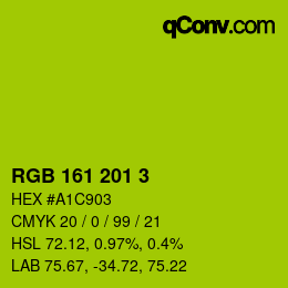 カラーコード: RGB 161 201 3 | qconv.com