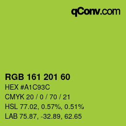 Color code: RGB 161 201 60 | qconv.com
