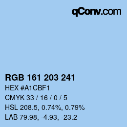 カラーコード: RGB 161 203 241 | qconv.com