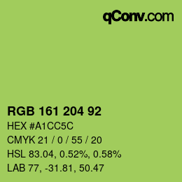 颜色代码: RGB 161 204 92 | qconv.com