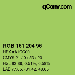 カラーコード: RGB 161 204 96 | qconv.com