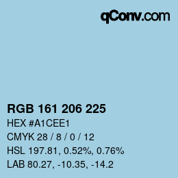 Color code: RGB 161 206 225 | qconv.com