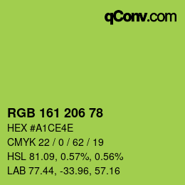 Color code: RGB 161 206 78 | qconv.com