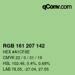 Código de color: RGB 161 207 142 | qconv.com