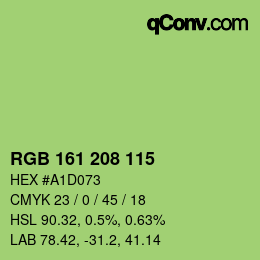 Code couleur: RGB 161 208 115 | qconv.com