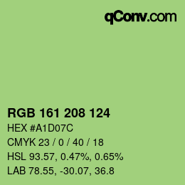 Color code: RGB 161 208 124 | qconv.com