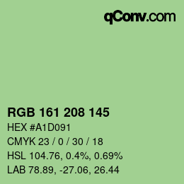 Color code: RGB 161 208 145 | qconv.com