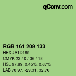 カラーコード: RGB 161 209 133 | qconv.com