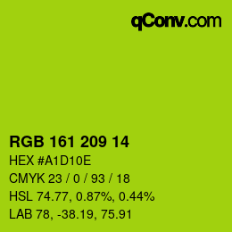 Color code: RGB 161 209 14 | qconv.com