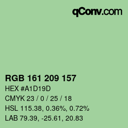 Farbcode: RGB 161 209 157 | qconv.com