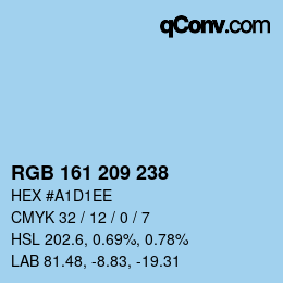 Color code: RGB 161 209 238 | qconv.com