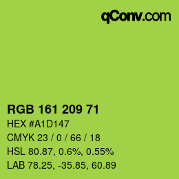Color code: RGB 161 209 71 | qconv.com