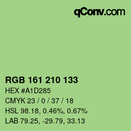 Color code: RGB 161 210 133 | qconv.com