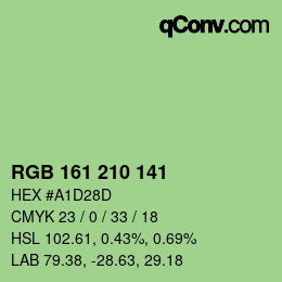 カラーコード: RGB 161 210 141 | qconv.com