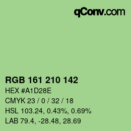Color code: RGB 161 210 142 | qconv.com