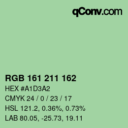 カラーコード: RGB 161 211 162 | qconv.com