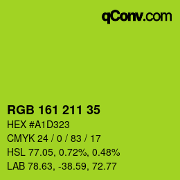 カラーコード: RGB 161 211 35 | qconv.com