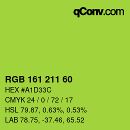カラーコード: RGB 161 211 60 | qconv.com
