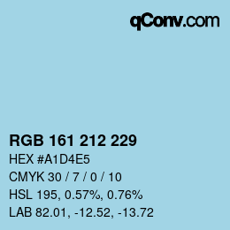 Código de color: RGB 161 212 229 | qconv.com