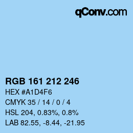 カラーコード: RGB 161 212 246 | qconv.com