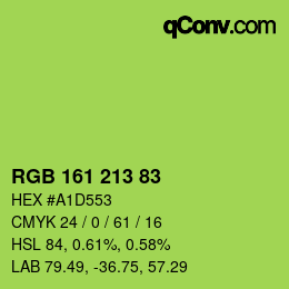 Color code: RGB 161 213 83 | qconv.com