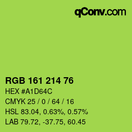 颜色代码: RGB 161 214 76 | qconv.com