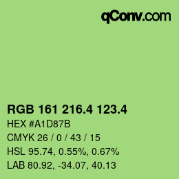 カラーコード: RGB 161 216.4 123.4 | qconv.com