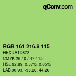 カラーコード: RGB 161 216.8 115 | qconv.com