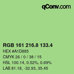 カラーコード: RGB 161 216.8 133.4 | qconv.com