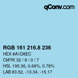 Color code: RGB 161 216.8 236 | qconv.com