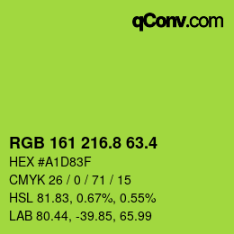 カラーコード: RGB 161 216.8 63.4 | qconv.com