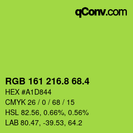 カラーコード: RGB 161 216.8 68.4 | qconv.com
