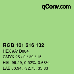 Color code: RGB 161 216 132 | qconv.com