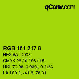 Farbcode: RGB 161 217 8 | qconv.com